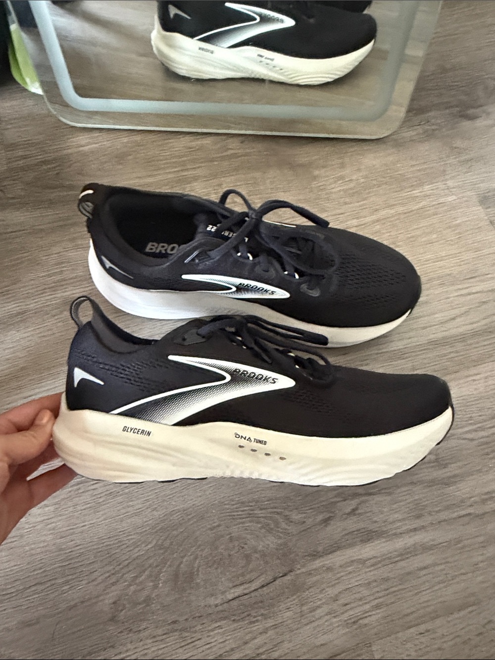 Brooks Black and White Running Sneakers